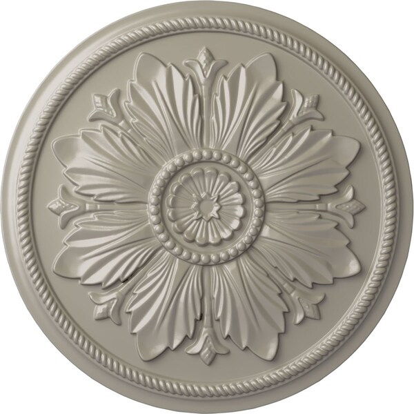 Ekena Millwork Kaya Ceiling Medallion (Fits Canopies up to 5 1/4"), Hand-Painted Pearl White, 23 5/8"OD x 1 1/2"P CM23KAPWS - main
